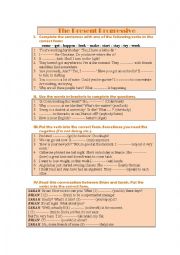 English Worksheet: The Present Progressive