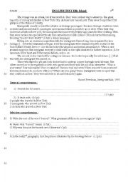 English Worksheet: Test Immigration in the US text