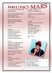 English Worksheet: Bruno Mars