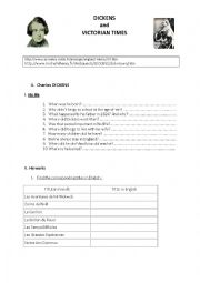 English Worksheet: Dickens and Victorian Times