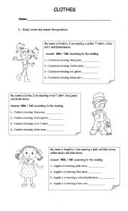 English Worksheet: Clothes