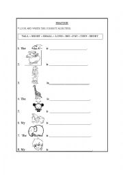 English worksheet: adjectives