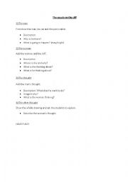 English worksheet: The couple on the cliff, a speaking activity