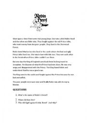 English worksheet: robin hood