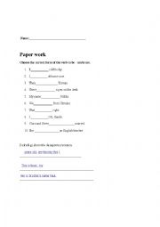 English Worksheet: to be exercises