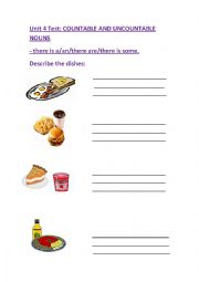English Worksheet: describe the meals shown