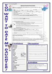 English Worksheet: You Want to Date My Daughter?