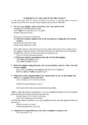 English Worksheet: Subject Verb Agreement