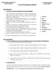 English Worksheet: The Importance of Libraries