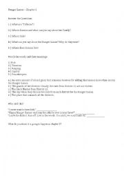 English Worksheet: Hunger Games Activity Chapter 1