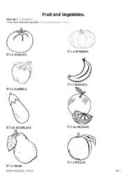 English worksheet: Fruit and Vegetables