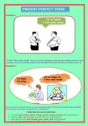 English Worksheet: Situations where Present Perfect Sentences are used