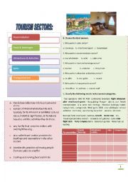 English Worksheet: tourism sector