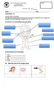 English Worksheet: Parts of the Body