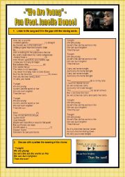 English Worksheet: We are young - song listening 