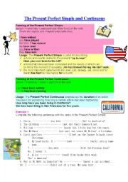 English Worksheet: Present Perfect Simple and Continuous