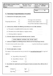 English Worksheet: Mid-term test N3 ( third formers)