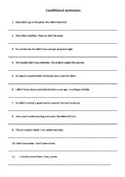 English Worksheet: Conditional sentences type 3