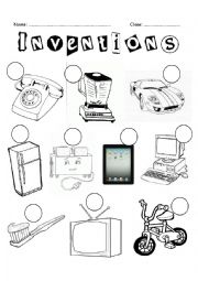 English Worksheet: Listening exercise about inventions