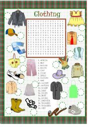English Worksheet: Clothing 