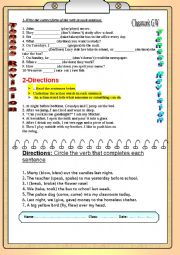 English Worksheet: tenses revision