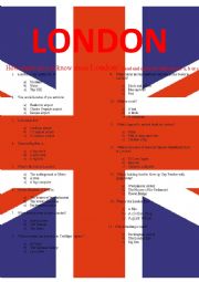 English Worksheet: How much do you know about London?