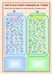 English Worksheet: Lets Play With Irregular Verbs