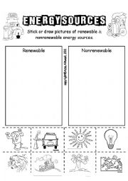 English Worksheet: Energy Sources