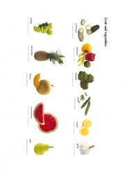 English Worksheet: Fruit & Vegetables