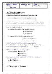 English Worksheet: Englisg test N3