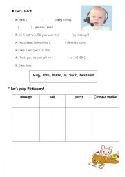 English worksheet: Telephone