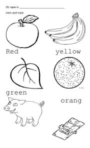 English worksheet: colors