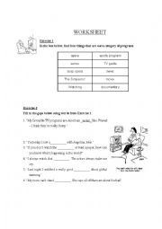 English Worksheet: Tv genres