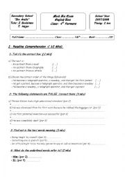 English Worksheet: Bac mock exam for Tunisian bac students