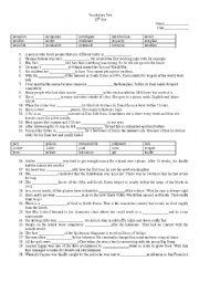 English Worksheet: Vocabulary Test Day 28 (LinguaForum)