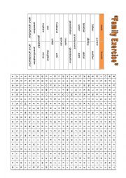 English Worksheet: Family Vocabulary Exercise
