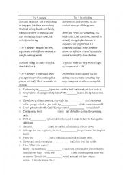 English Worksheet: Try gerund -ing infinitive