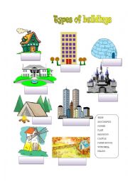 English Worksheet: types of buildings