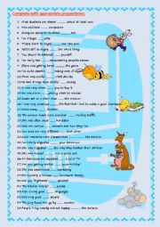 English Worksheet: Adjectives followed by prepositions (key included)