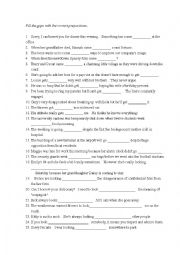 English Worksheet: phrasal verb preposition exercise based on Grammarway 4 (with keys)