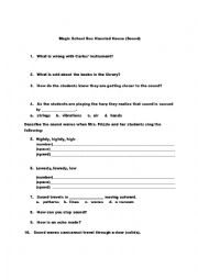 English worksheet: Sound-The Magic School Bus Haunted House