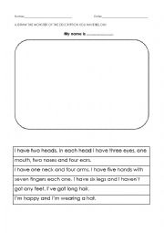 English worksheet: How are those monsters like? (4)
