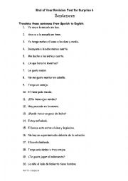 English worksheet: End of Year Revision Test for Surprise 4