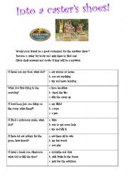 English Worksheet: Survivor: into a casters shoes!