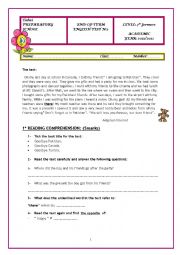 English Worksheet: exam7thF