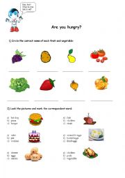 English Worksheet: Are you hungry
