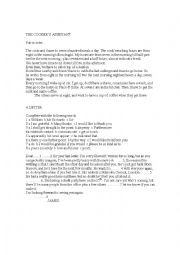 English worksheet: the cooker and the letter.