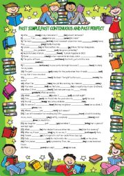 English Worksheet: past simple,past continuous and past perfect