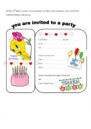 writing a birthday invitation