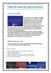 English Worksheet: Weird Natural Phenomena 4 + Key